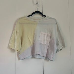 Abercrombie Color Block Cropped Shirt
